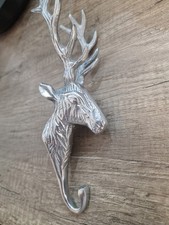 ALUMINUM DEAR HEAD With ANTLERS  COAT / JACKET HOOK. See Description. 