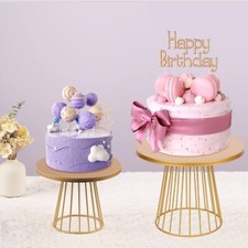 White Gold Round Cake Stand Set Display Dessert fruits Holder Wedding Party Xmas