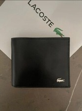 LACOSTE LEATHER BILLFOLD WALLET AND CARD HOLDER WITH KEYCHAIN GIFT SET RRP £145.