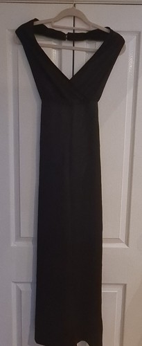 Zara black satin jumpsuit - satin, size