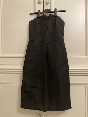Black taffeta strapless - black,