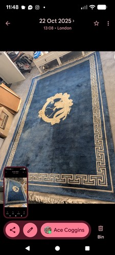 Bright blue large - bright, rug