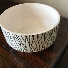 Plant pot  pottery ceramic type patterned black charlcoal grey white background