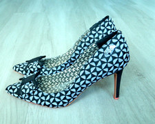 Ruby Shoo Jenna Ladies Court Shoes Black & White Size 7 / 40
