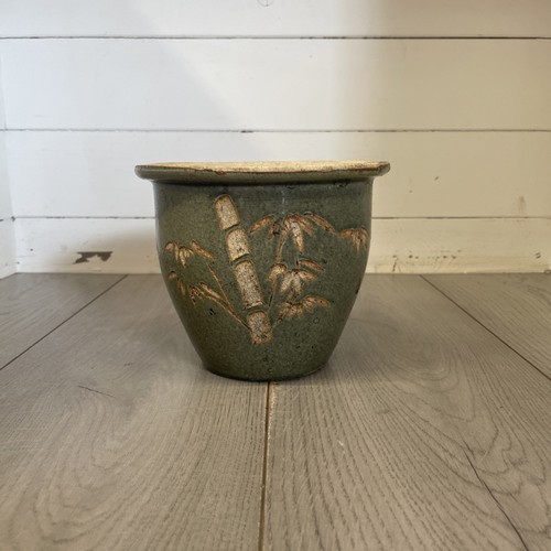 Vintage glazed terracotta pot