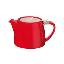 RED STUMP TEAPOT 18OZ WITH STAINLESS STEEL LID AND INFUSER FOR LOOSE TEA