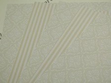 Beige Stripe Baroque Patterned