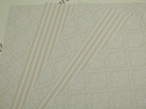 Beige stripe baroque patterned - beige,