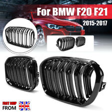 Gloss Black Front Kidney Grille Grill Twin Slat For BMW F20 F21 1 Series 15-19