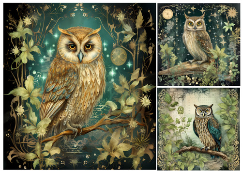 Mystical forest owl - x, a4