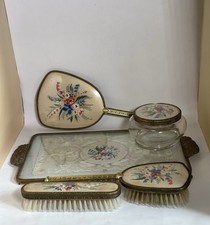Vintage Vanity Set Embroidered
