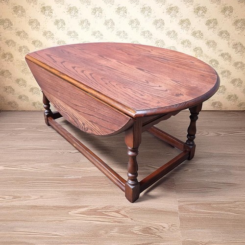 Vintage oak drop leaf coffee - drop-leaf,