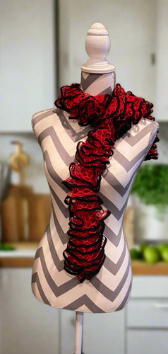 Ruffled scarf handmade with - scarf,