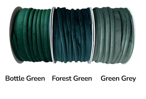 Flanged velvet piping - velvet, cord