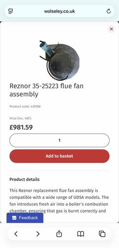 Brand new reznor fan assembly - fan,