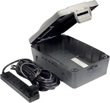 Masterplug 4 Gang Weatherproof Box 10m Extension Lead Outdoor Garden Power