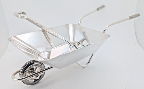 Large solid silver wheelbarrow - solid,