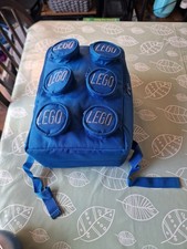 RARE LEGO Brick-shaped Novelty Backpack Bag. The Blue 8-dot Pattern
