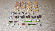vintage britains & other plastic farm goats & birds / rabbits mixed lot