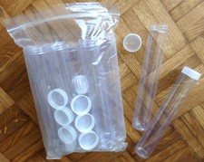 10 x Clear Button Tubes - size