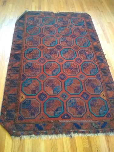 Antique baluchi wool carpet - antique,