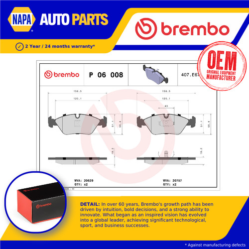 Brake pads set front p06008 - front,