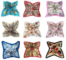 Vintage Big 90cm x 90cm Elegant Ladies Silky Square Head Neck Scarf