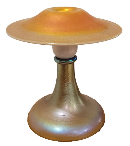 Steuben candlestick iridescent - steuben,