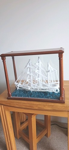 Model sailing ship mahogany - in,