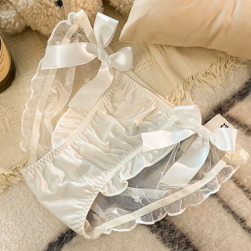Ruffled satin silk knickers - uk,