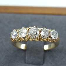18ct Gold Edwardian Diamond Antique Dress Ring – Size O – Hallmarked 1909