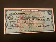 National Provincial Bank Limited £5 Travellers Cheque 14/9/64