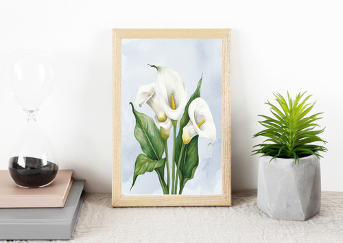 Botanical print white calla - print,,