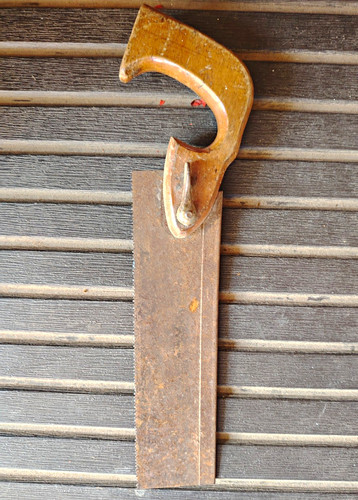 Vintage hand saw wood handle - vintage,