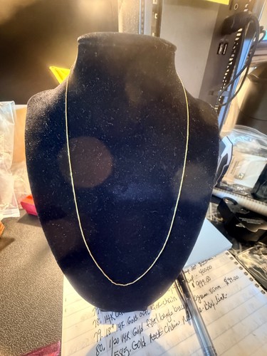 585 marked gold box chain - marked, 20"