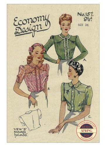 1940s easy yoked blouse - easy,