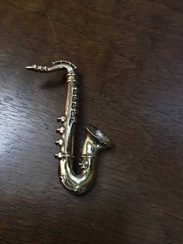 Vintage saxophone pin brooch - vintage,