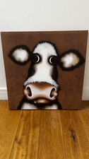 Caroline Shotton Signed Limited Edition Canvas – “Cow Portrait” 37/95 –