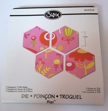 SIZZIX Bigz Hexagon Die 1 1/4" sides. 658318 For Quilting, Crafters. VGC 