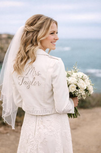 Personalized white bridal faux - bridal,