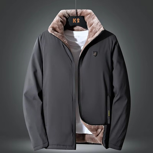 Men warm thick fleece jacket - warm,