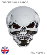 Chrome skull badge wing body - chrome,