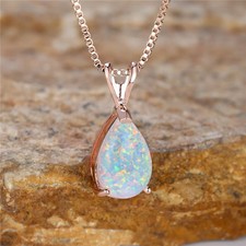 Opal Pendant Necklace -