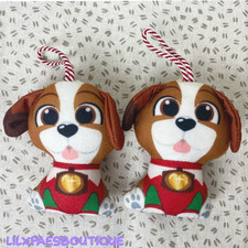 Two 4" Mcdonalds elf on the shelf dog soft toy plushie ornament