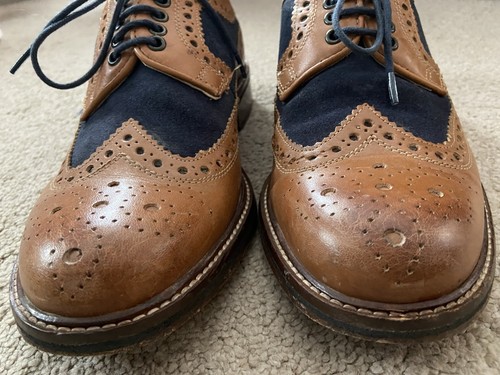 Mens tan brogues - brogues, blue