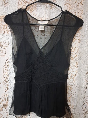 Black silk sheer - silk, w