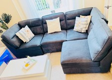 Grey  faux suede corner sofa - Ex -Display never used in a home.