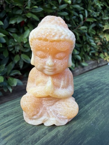 Yellow calcite buddha - yellow,