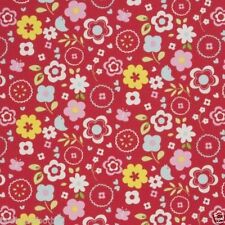CLARKE and CLARKE CURTAIN FABRIC RETRO FLORAL Multi/Red