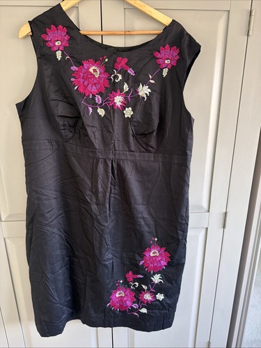 Monsoon black line dress - black,